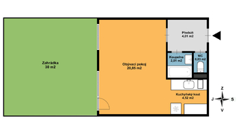 Pronájem bytu 1+kk v osobním vlastnictví 62 m², Praha 5 - Radlice
