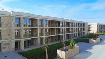 Pohled na bytový dům a umístění bytu - Pronájem bytu 2+kk v osobním vlastnictví 73 m², Brandýs nad Labem-Stará Boleslav 