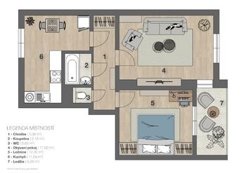 Pronájem bytu 2+1 v osobním vlastnictví 55 m², Praha 6 - Dejvice
