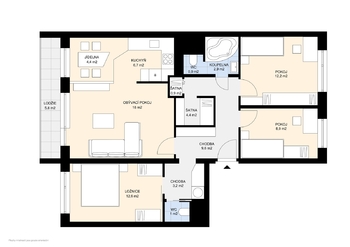 Pronájem bytu 4+1 v osobním vlastnictví 83 m², Mladá Boleslav