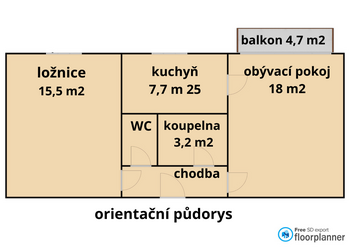 Pronájem bytu 2+1 v osobním vlastnictví 59 m², Třebíč