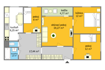 Prodej bytu 4+1 v osobním vlastnictví 89 m², Brno