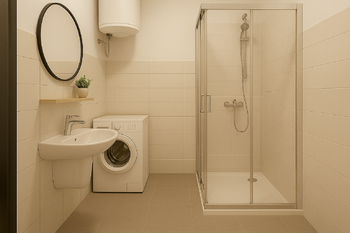 vizualizace koupelny - Prodej bytu 2+1 v osobním vlastnictví 59 m², Pohořelice