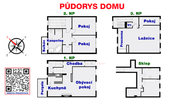 Půdorys - Prodej domu 179 m², Roudnice nad Labem