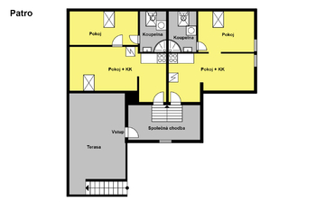 2.NP s 2 x Byty 2+kk - Prodej domu 197 m², Praha 8 - Ďáblice
