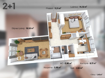 Pronájem bytu 2+1 v družstevním vlastnictví 60 m², Praha 10 - Vršovice