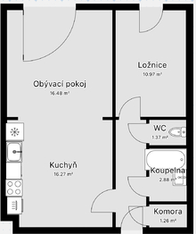 Pronájem bytu 2+kk v osobním vlastnictví 55 m², Nehvizdy