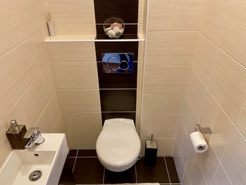 Samostatné WC - Prodej bytu 3+kk v osobním vlastnictví 80 m², Mukařov