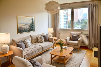Vizualizace obývák - Prodej bytu 2+kk v osobním vlastnictví 44 m², Praha 4 - Chodov