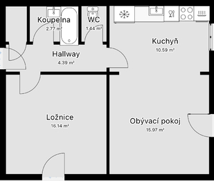 Pronájem bytu 2+kk v osobním vlastnictví 55 m², Nehvizdy