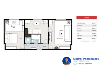 Prodej bytu 2+1 v osobním vlastnictví 50 m², Doksy