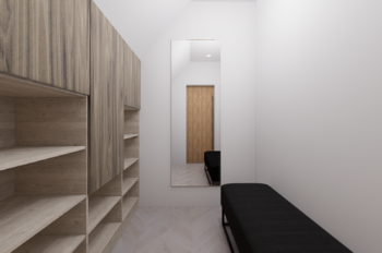 2. šatna - vizualizace - Prodej domu 164 m², Františkovy Lázně