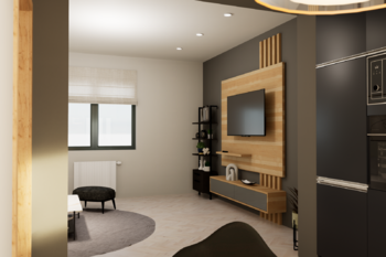 Obývací pokoj - vizualizace - Prodej domu 164 m², Františkovy Lázně