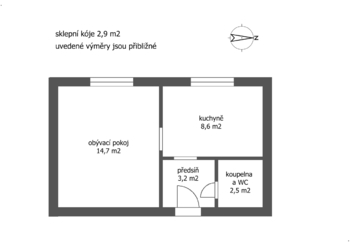 Prodej bytu 1+1 v osobním vlastnictví 32 m², Kladno