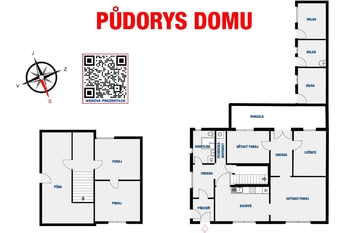 Půdorys - Prodej domu 132 m², Dobříň