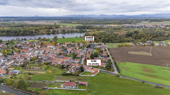 Situace domu a garáže - Prodej domu 132 m², Dobříň