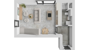 3D půdorys  - Prodej bytu 2+kk v osobním vlastnictví 73 m², Mikulov