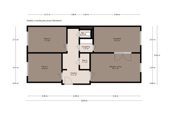 Prodej bytu 3+1 v osobním vlastnictví 69 m², Benátky nad Jizerou