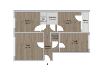 Prodej bytu 3+1 v osobním vlastnictví 66 m², Hranice