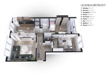 Prodej bytu 3+1 v osobním vlastnictví 66 m², Hranice