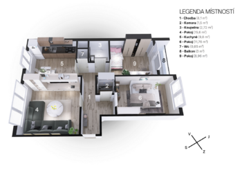 Prodej bytu 3+1 v osobním vlastnictví 66 m², Hranice