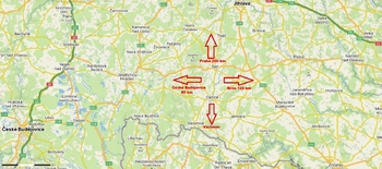 lokace obce Václavov - Prodej chaty / chalupy 360 m², Písečné