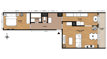 Prodej bytu 2+1 v osobním vlastnictví 68 m², Praha 8 - Bohnice