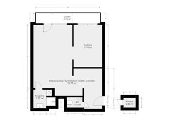 Pronájem bytu 2+kk v osobním vlastnictví 47 m², Praha 6 - Vokovice