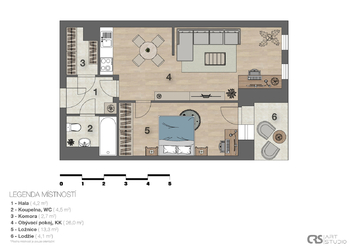 Prodej bytu 2+kk v osobním vlastnictví 51 m², Praha 9 - Střížkov