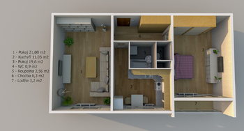 Prodej bytu 2+1 v osobním vlastnictví 62 m², Chomutov