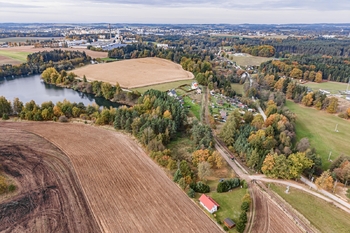 Pohled z dronu. - Pronájem domu 73 m², Rodvínov