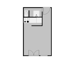 Orientační půdorys bytu - Pronájem bytu 1+kk v družstevním vlastnictví 21 m², Prachatice