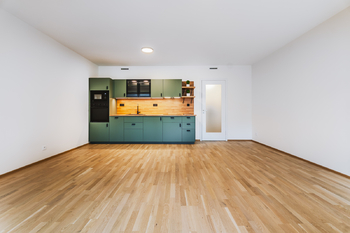 Detail na hlavní pokoj - Pronájem bytu 1+kk v osobním vlastnictví 38 m², Praha 5 - Smíchov