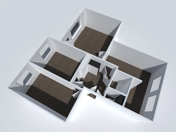 3D půdorys - Prodej bytu 4+kk v osobním vlastnictví 72 m², Praha 4 - Záběhlice