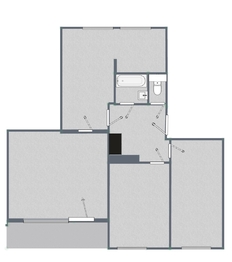 půdorys - Prodej bytu 4+kk v osobním vlastnictví 72 m², Praha 4 - Záběhlice