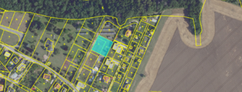 pohled na pozemek - Prodej pozemku 1369 m², Statenice