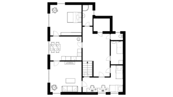 Půdorys 1. patro - Prodej domu 200 m², Rovečné