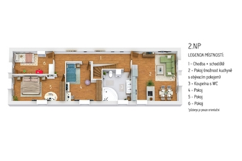 Půdorys 2NP - Prodej domu 235 m², Hořín
