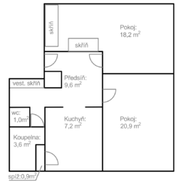 Pronájem bytu 2+1 v osobním vlastnictví 61 m², Praha 10 - Vršovice