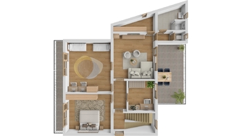 Půdorys 2. NP - Prodej domu 185 m², Moravská Nová Ves