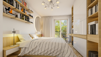 vizualizace ložnice - Prodej bytu 2+1 v osobním vlastnictví 53 m², Praha 6 - Veleslavín