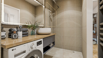 vizualizace koupelna - Prodej bytu 2+1 v osobním vlastnictví 53 m², Praha 6 - Veleslavín