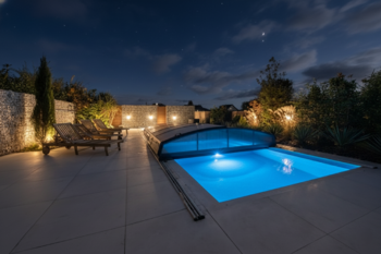 noční foto bazén - Prodej bytu 5+kk v osobním vlastnictví 226 m², Sibřina