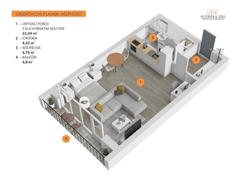 Pronájem bytu 1+kk v osobním vlastnictví 42 m², Liberec