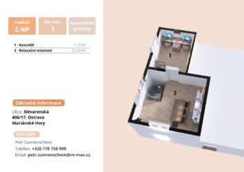 Pronájem kancelářských prostor 188 m², Ostrava