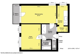 Prodej bytu 2+1 v osobním vlastnictví 54 m², Praha 5 - Smíchov
