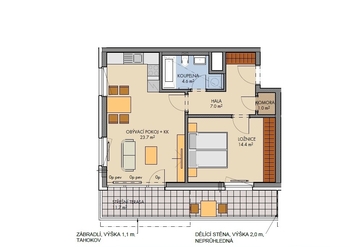 Pronájem bytu 2+kk v družstevním vlastnictví 64 m², Praha 9 - Prosek