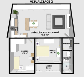 Prodej bytu 3+kk v osobním vlastnictví 88 m², Ostrava