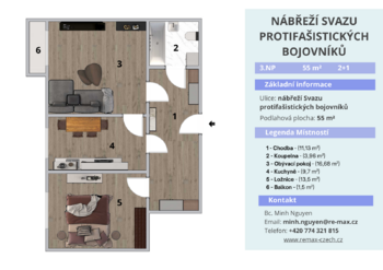 Prodej bytu 2+1 v družstevním vlastnictví 55 m², Ostrava