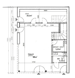 půdorys 1NP - Pronájem kancelářských prostor 180 m², Praha 4 - Chodov